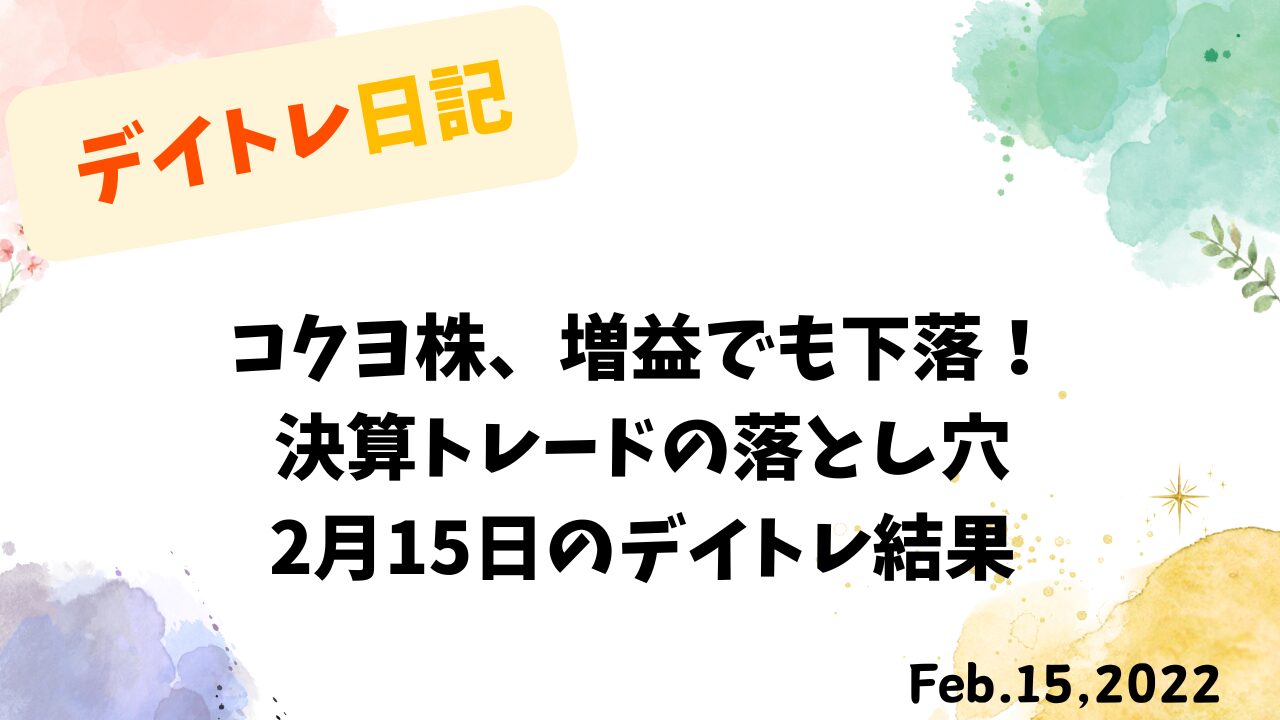 コクヨ株、決算発表後の株価急落チャート