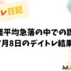 日経平均急落の中での課題｜7月8日のデイトレ結果と上半期の結果