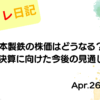 水彩画風の優しいフレーム装飾が施された、2023年4月26日の記事タイトル「日本製鉄の株価はどうなる？高配当と決算に向けた今後の見通しを分析」のアイキャッチ画像