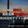 GENDA損切りと高配当株戦略｜2月26日のデイトレ収支報告