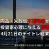 【デイトレード】4月21日トレード結果｜米政局不透明感と円高で市場反落