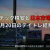 米国テック株安と日本市場反落｜8月20日のデイトレ結果